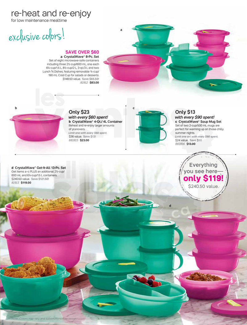 Tupperware CrystalWave sets 50 off allsales.ca